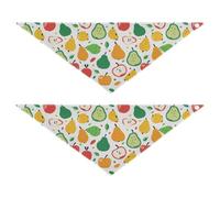 Coloridas manzanas y peras a granel para perros, pañuelos, babero con botones a presión, lindo juego de vacaciones para perros y gatos, talla S