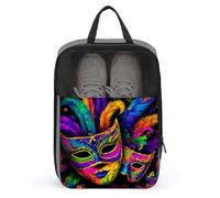 Coloridas máscaras de carnaval psicodélica, bolsa de zapatos de fantasía para viajes, uso diario, bolsa de almacenamiento antipolvo para zapatos de golf