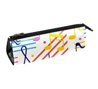 Coloridas notas musicales y Clef Pen Bag Stationery Pouch Pencil Bag Cosmetic Bag Compact Zipper Bag, multicolor, 5.5 ×6 ×20CM/2.2x2.4x7.9 in, Organizador de bolsas