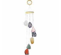 Coloridas piedras crudas Crystal Wind Chimes Home Garden Decoración 17-21 pulgadas-7 chakra piedra