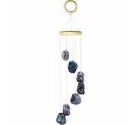 Coloridas piedras crudas Crystal Wind Chimes Home Garden Decoración 17-21 pulgadas-Fluorita