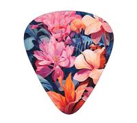 Coloridas púas de guitarra con hojas de plantas tropicales en tamaños finos, medianos y gruesos, juego de 12 piezas, adecuado para guitarra eléctrica y varios instrumentos