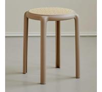 Colorido 18 pulgadas redondo de plástico apilable Stools, portátil Backless Rattan Bar Stools for Kitchen & Dining, Lightweight Multi-Use Seating for Interior & Outdoor