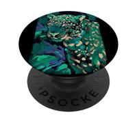 Colorido Abstracto Pintado Jaguar Big Cat Jungle Art PopSockets PopGrip Adhesivo