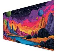 Colorido Alfombrilla ratón XXL, 800x400x3mm Montaña Alfombrilla Escritorio con Bordes Cosidos, Antideslizante E Impermeable Mouse Pad Aply a Oficina Y Hogar, Regalos Originales para Hombre A71