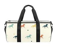 Colorido animal corriendo caballo deportes gimnasio bolsa fitness entrenamiento Duffel bolsa bolsa bolsa de viaje bolsa de mano bolsa de equipo para mujeres hombres, multicolor, 17.7x9x9 inches