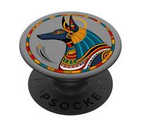 Colorido Anpu Anubis - Perro Egipcio Dios de los Muertos Anubis PopSockets PopGrip Adhesivo