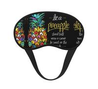 Colorido antifaz con estampado de piña y fruta, con borde negro, con buen efecto de sombreado, es una opción ideal para viajes, meditación, etc