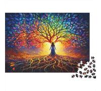 Colorido árbol de la vida Rompecabezas Imposible,desafío Para Adultos interesante Entretenimiento Creativo 1000 Piezas Obra De Arte De Juego De Para Adultos Y Niños A Partir De 12 Años 70x50cm/1000pcs