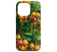 Colorido árbol frutal de anacardo, diseño botánico de Naturaleza Tropical Carcasa para iPhone 13 Pro