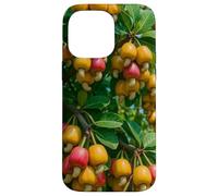 Colorido árbol frutal de anacardo, diseño botánico de Naturaleza Tropical Carcasa para iPhone 14 Pro MAX