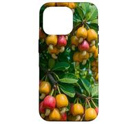Colorido árbol frutal de anacardo, diseño botánico de Naturaleza Tropical Carcasa para iPhone 16 Pro