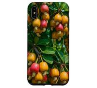 Colorido árbol frutal de anacardo, diseño botánico de Naturaleza Tropical Carcasa para iPhone XS MAX