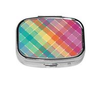 Colorido arco iris multicolor a rayas, pastillero Meta 2 compartimentos, organizador portátil