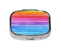 Colorido arco iris, pastillero Meta con 2 compartimentos, organizador portátil