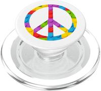 Colorido Arco Iris Signo de la Paz Estilo ladrillo Retro Bloque de construcción PopSockets PopGrip para MagSafe
