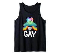 Colorido Arco Iris Y Corazón Divertido Nacido Este Orgullo Gay LGBTQ Camiseta sin Mangas