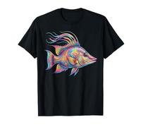 Colorido Arte Abstracto de la Criatura del océano del pez Camiseta