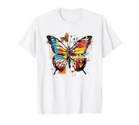 Colorido arte de graffiti urbano con salpicaduras de mariposas Camiseta