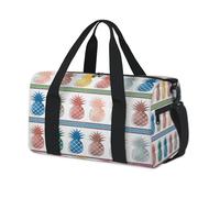 Colorido arte de piña, bolsa de lona deportiva para fin de semana, bolsa de noche, casual, viajes, gimnasio, bolsa de lona para niños, niñas, niños, mujeres y hombres