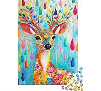 Colorido Arte del Ciervo Rompecabezas 1000 Piezas Desafío Imposible Juego Difícil Adultos Familia Ilustrados Regalo Familiar Papel 38x26cm/1000pcs