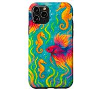Colorido Arte del océano de Peces y caballitos de mar Betta Carcasa para iPhone 11 Pro