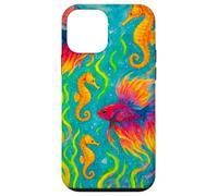 Colorido Arte del océano de Peces y caballitos de mar Betta Carcasa para iPhone 12 Mini