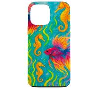 Colorido Arte del océano de Peces y caballitos de mar Betta Carcasa para iPhone 13 Pro MAX