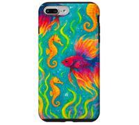 Colorido Arte del océano de Peces y caballitos de mar Betta Carcasa para iPhone 7 Plus/8 Plus