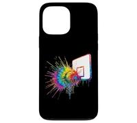 Colorido arte deportivo de salpicaduras de pintura de aro de baloncesto con teñido anudado Carcasa para iPhone 13 Pro Max