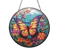 Colorido atrapasueños en forma de mariposa para colgar en porches o jardines para mejorar las pantallas de luz natural (E)