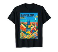 Colorido Barcelona España Parque Gaudí & Sagrada Familia Travel Camiseta