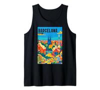 Colorido Barcelona España Parque Gaudí & Sagrada Familia Travel Camiseta sin Mangas