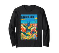 Colorido Barcelona España Parque Gaudí & Sagrada Familia Travel Manga Larga