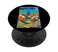 Colorido Barcelona España Parque Gaudí & Sagrada Familia Travel PopSockets PopGrip Adhesivo