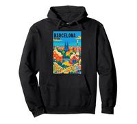Colorido Barcelona España Parque Gaudí & Sagrada Familia Travel Sudadera con Capucha