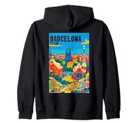 Colorido Barcelona España Parque Gaudí & Sagrada Familia Travel Sudadera con Capucha