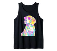 Colorido Beagle con Gafas de Sol de corazón Coastal Summer Vibes Camiseta sin Mangas