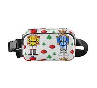 Colorido bolso cruzado antirrobo con diseño de soldados cascanueces de dibujos animados para pequeños hombres de negocios, pequeña con correa ajustable para viajes, correr, senderismo, bolso de lado