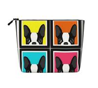 Colorido bolso de cosméticos para mujer con estampado de bulldog francés, adecuado para almacenamiento diario, viajes y viajes de negocios.