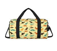 Colorido bolso deportivo con diseño de animales de dinosaurio con compartimento para zapatos, divertido bolso de fin de semana, viajes, gimnasio, organizador de equipaje para mujeres, hombres, niños y