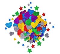 Colorido brillante estrella corazón adhesivo espuma para scrapbooking diario teléfono tarjeta de cumpleaños crear decoración de cumpleaños
