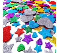 Colorido brillante estrella corazón adhesivo espuma para scrapbooking diario teléfono tarjeta de cumpleaños crear decoración de cumpleaños