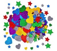Colorido brillante estrella corazón adhesivo espuma para scrapbooking diario teléfono tarjeta de cumpleaños crear decoración de cumpleaños