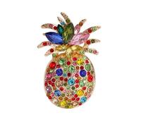 Colorido broche esmaltado de piña de frutas hecho de materiales de aleación resistentes, perfecto como un elegante accesorio de moda para regalo, talla única, como se describe