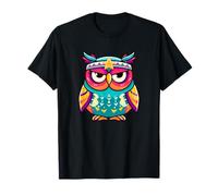 Colorido búho Kawaii con Diadema de Estrella Boho Vibes Camiseta