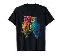 Colorido búhos Pareja Amor Beso San Valentín Lleno de Amor Camiseta
