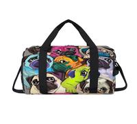 Colorido bulldog bolsa deportiva con compartimento para zapatos, lindo bulldog francés, bolsa de fin de semana, bolsa de viaje para gimnasio, organizador de equipaje para mujeres, hombres, niños y