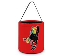 Colorido caballo Halloween truco o trato cubos bolsas de dulces bolsa reutilizable bolso para decoración de fiesta día festivo