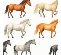 Colorido Caballo Papel Pintado Autoadhesivo 0.3x5 m Acuarela Animal Decorativo Muro Pegatina Impermeable Mate Papel Pared Grueso Fácil Limpiar Wallpaper para Dormitorio Salon Adhesivo Muebles